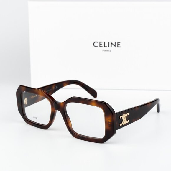 Celine TRIOMPHE Women Eyeglasses Blonde Havana Rectangle CL50155I 053 AUTHENTIC - Picture 3 of 15